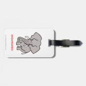Afrikaanse OLIFANT - Bedreigd dier - Rood Bagagelabel (Achterkant horizontaal)