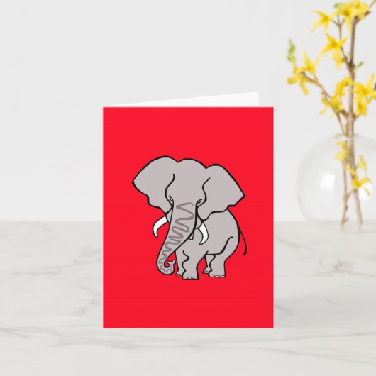 Afrikaanse olifant-bedreigde dier - Rood Kaart (Gele Bloem)