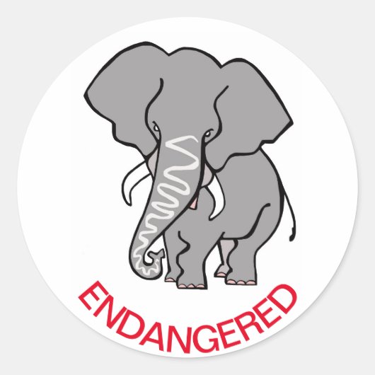 Afrikaanse olifant behoud - Red wilde dieren Ronde Sticker (Voorkant)