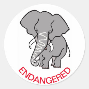 Afrikaanse olifant behoud - Red wilde dieren Ronde Sticker
