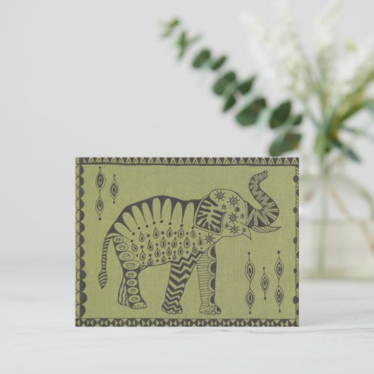 Afrikaanse olifant briefkaart (Staand voorkant)