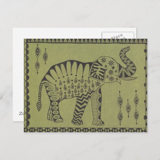 Afrikaanse olifant briefkaart (Voorkant / Achterkant)