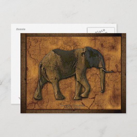 Afrikaanse olifant Briefkaarten (Voorkant / Achterkant)