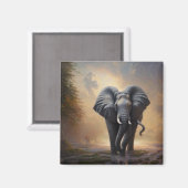 Afrikaanse olifant-de-koning magneet (Voorkant / Achterkant)