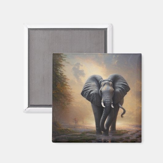 Afrikaanse olifant-de-koning magneet (Voorkant / Achterkant)