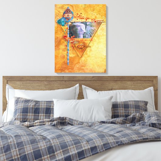 Afrikaanse olifant "DE MIGHTY TRIBE" Canvas Afdruk (Insitu (Slaapkamer))