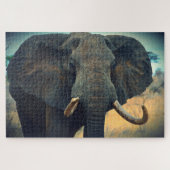 Afrikaanse olifant dicht legpuzzel (Horizontaal)