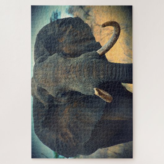 Afrikaanse olifant dicht legpuzzel (Verticaal)