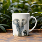 Afrikaanse olifant en Baby in Waterverf Koffiemok