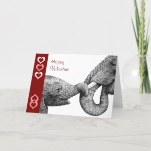 Afrikaanse olifant- en Baby-Valentijn Feestdagen Kaart