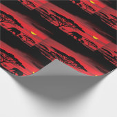 Afrikaanse olifant en Serengeti Red Sun set Cadeaupapier (Hoek)