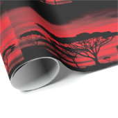 Afrikaanse olifant en Serengeti Red Sun set Cadeaupapier (Rol Hoek)