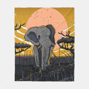 Afrikaanse Olifant Fleece Deken