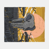 Afrikaanse Olifant Fleece Deken (Voorkant (Horizontaal))