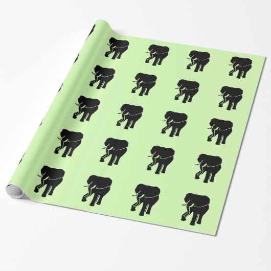 Afrikaanse olifant Green Cadeaupapier (Uitgerold)