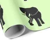 Afrikaanse olifant Green Cadeaupapier (Rol Hoek)