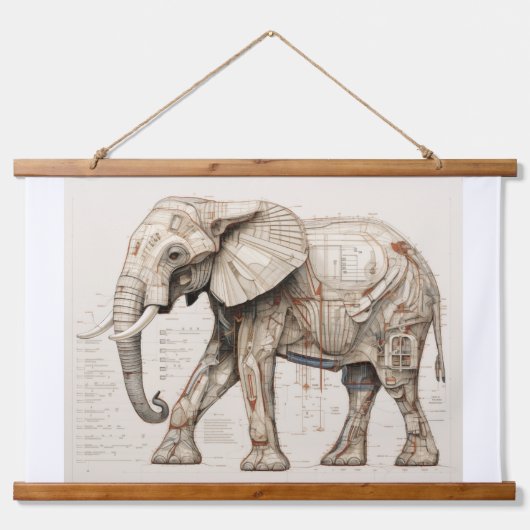 Afrikaanse olifant hangend wandkleed (Voorkant)
