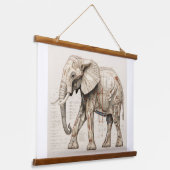 Afrikaanse olifant hangend wandkleed (Gebogen)