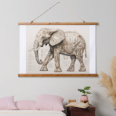 Afrikaanse olifant hangend wandkleed (Slaapkamer)