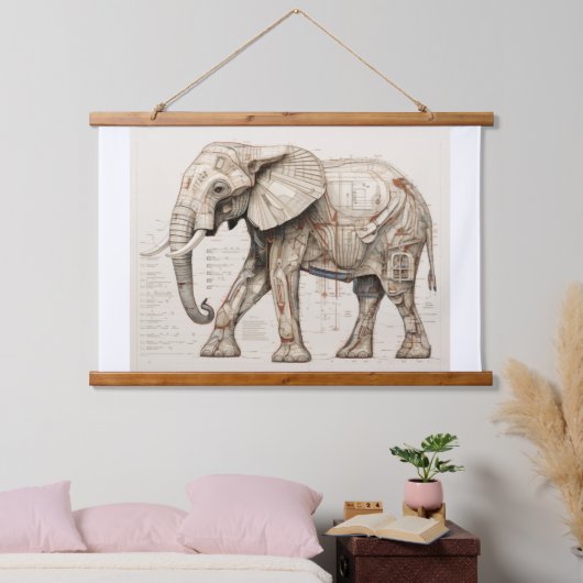 Afrikaanse olifant hangend wandkleed (Slaapkamer)