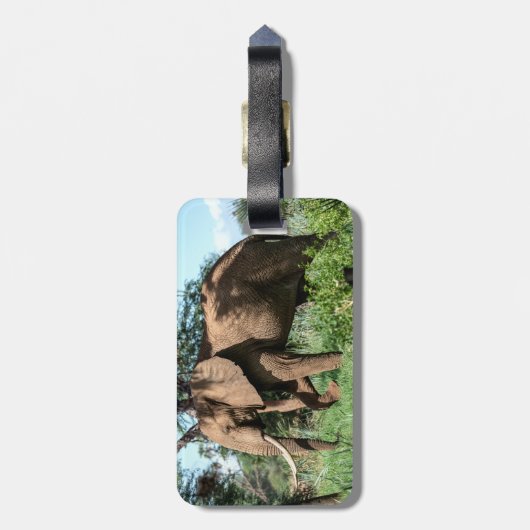 Afrikaanse olifant in de Safari Bagagelabel (Achterkant verticaal)