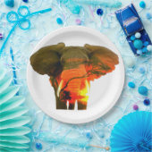 Afrikaanse olifant in de Serengeti Sunset Papieren Bordje (Feest)