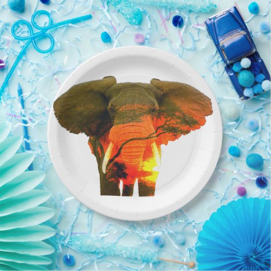 Afrikaanse olifant in de Serengeti Sunset Papieren Bordje