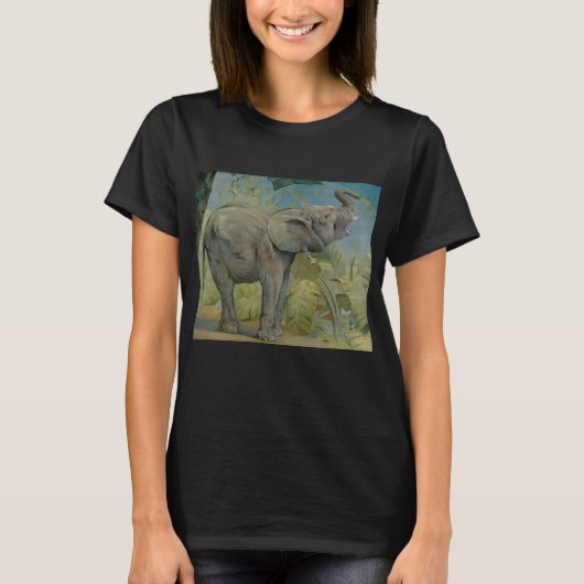 Afrikaanse olifant in het Oerwoud, EJ Detmold T-shirt (Voorkant)