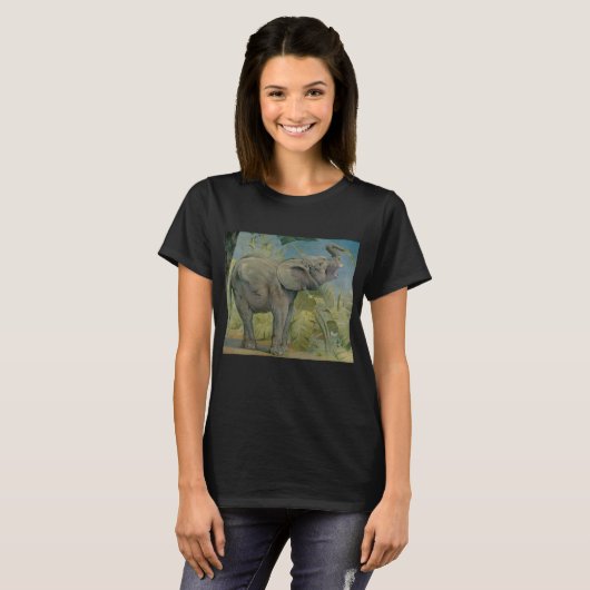  Afrikaanse olifant in het Oerwoud, EJ Detmold T-shirt (Voorkant volledig)