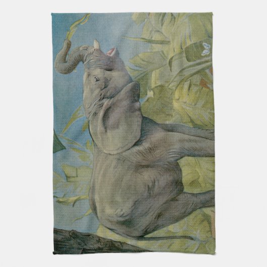  Afrikaanse olifant in het Oerwoud, EJ Detmold Theedoek (Verticaal)