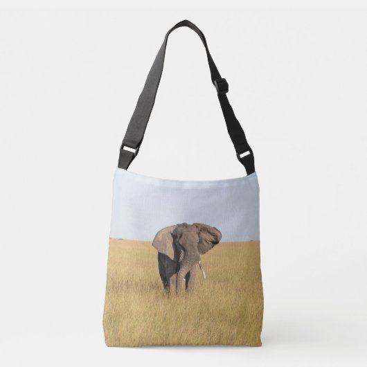 Afrikaanse olifant in natuurlijke omgeving crossbody tas (Voorkant)