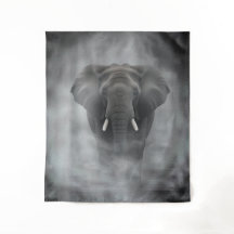 Afrikaanse Olifant in Nevelige Mist Serene Impasto