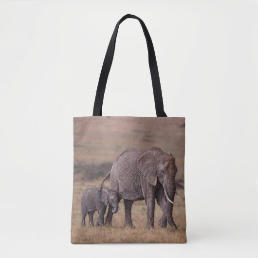 Afrikaanse olifant met Baby Tote Bag (Voorkant)