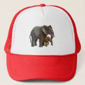 Afrikaanse olifant met baby trucker pet (Voorkant)