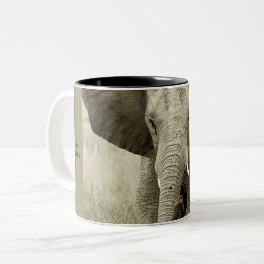 Afrikaanse olifant-mokken en -bekers tweekleurige koffiemok (Voorkant links)