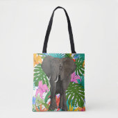 Afrikaanse olifant Oerwoud Safari Dierenfauna Kuns Tote Bag (Voorkant)