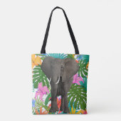 Afrikaanse olifant Oerwoud Safari Dierenfauna Kuns Tote Bag (Achterkant)
