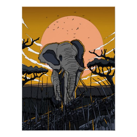 Afrikaanse Olifant Perfect Poster (Voorkant)