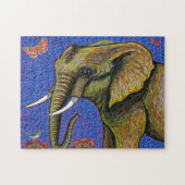 Afrikaanse olifant Puzzle Legpuzzel (Horizontaal)