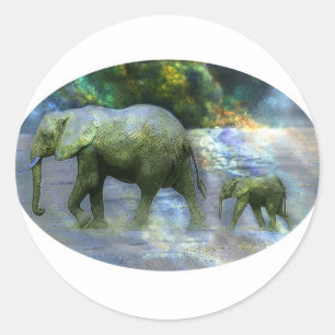 Afrikaanse olifant ronde sticker