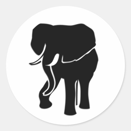 Afrikaanse olifant ronde sticker (Voorkant)