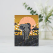Afrikaanse olifant RSVP kaartje (Staand voorkant)
