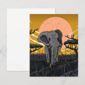 Afrikaanse olifant RSVP kaartje (Voorkant / Achterkant)