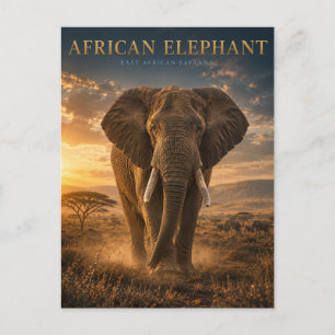 Afrikaanse Olifant Savanne DIEREN Briefkaart