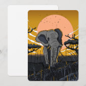 Afrikaanse olifant save the date (Voorkant / Achterkant)