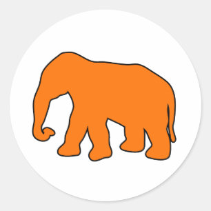 Afrikaanse olifant silhouet ivoor slagtanden Dumbo Ronde Sticker