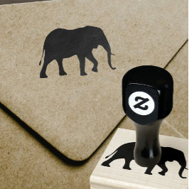 Afrikaanse olifant silhouet wilde dieren rubberstempel