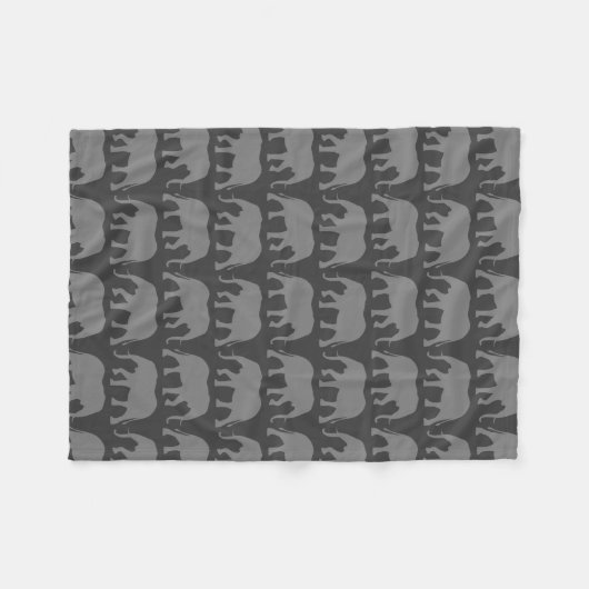 Afrikaanse olifant silhouetten patroon fleece deken (Voorkant (Horizontaal))