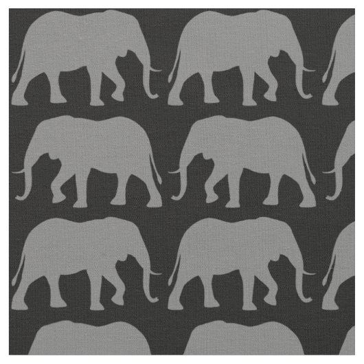 Afrikaanse olifant silhouetten Wildlife Patterned Stof (Close Up)