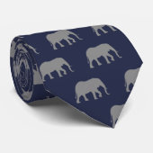 Afrikaanse olifant Silhouettes Pattern Blue en Gre Stropdas